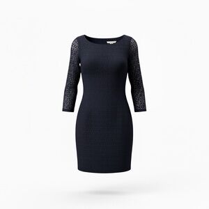 Banana Republic Classic Black Lace-Sleeve Sheath Dress